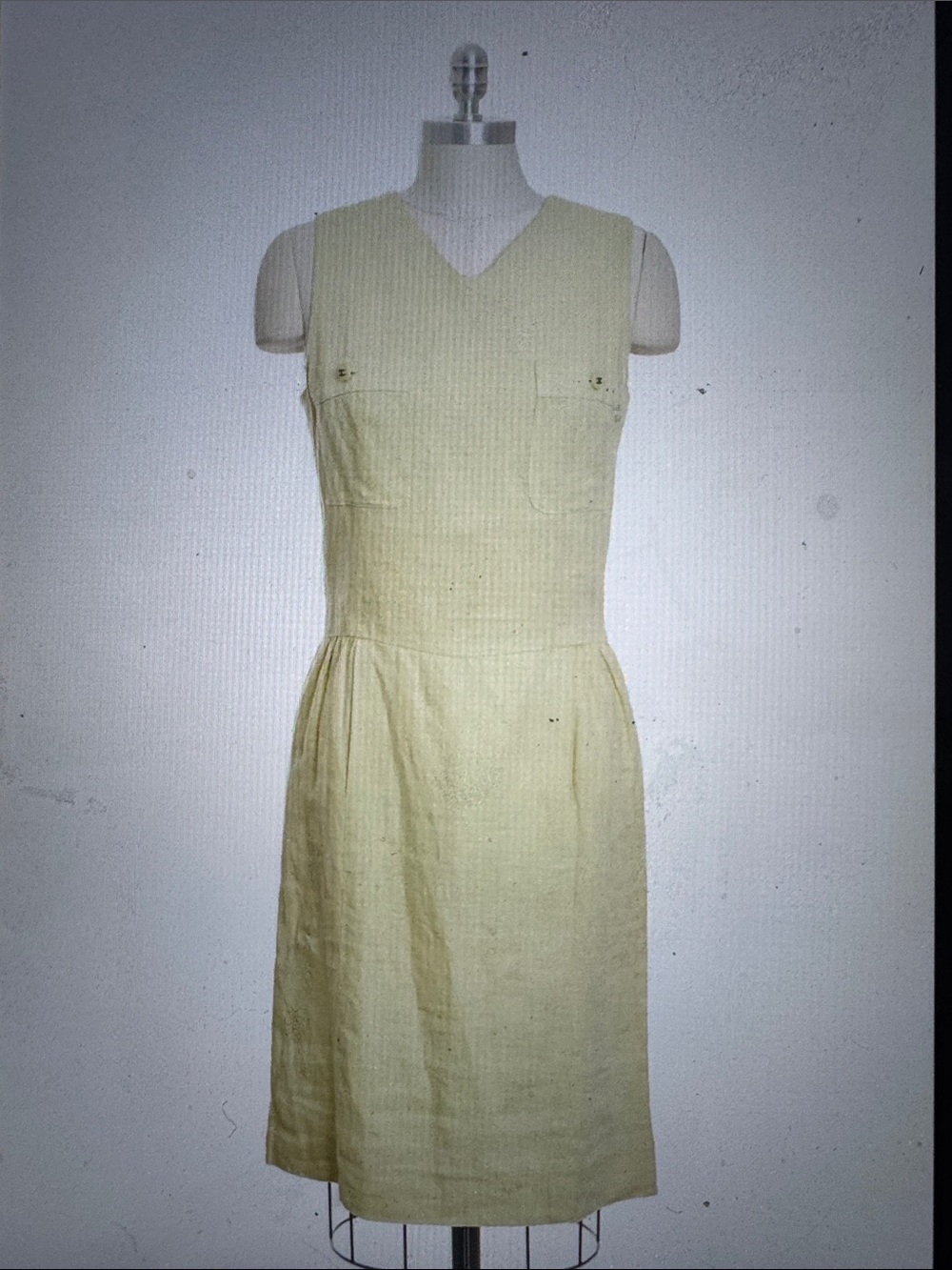 Chanel Vintage Yellow 1996 Runway Linen Dress